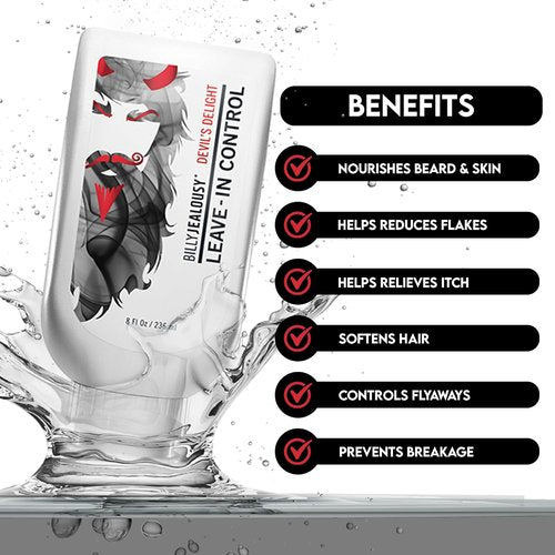Billy Jealousy Beard Control Leave-In Conditioner - Softens Hair & Skin | Aloe & Jojoba Oil