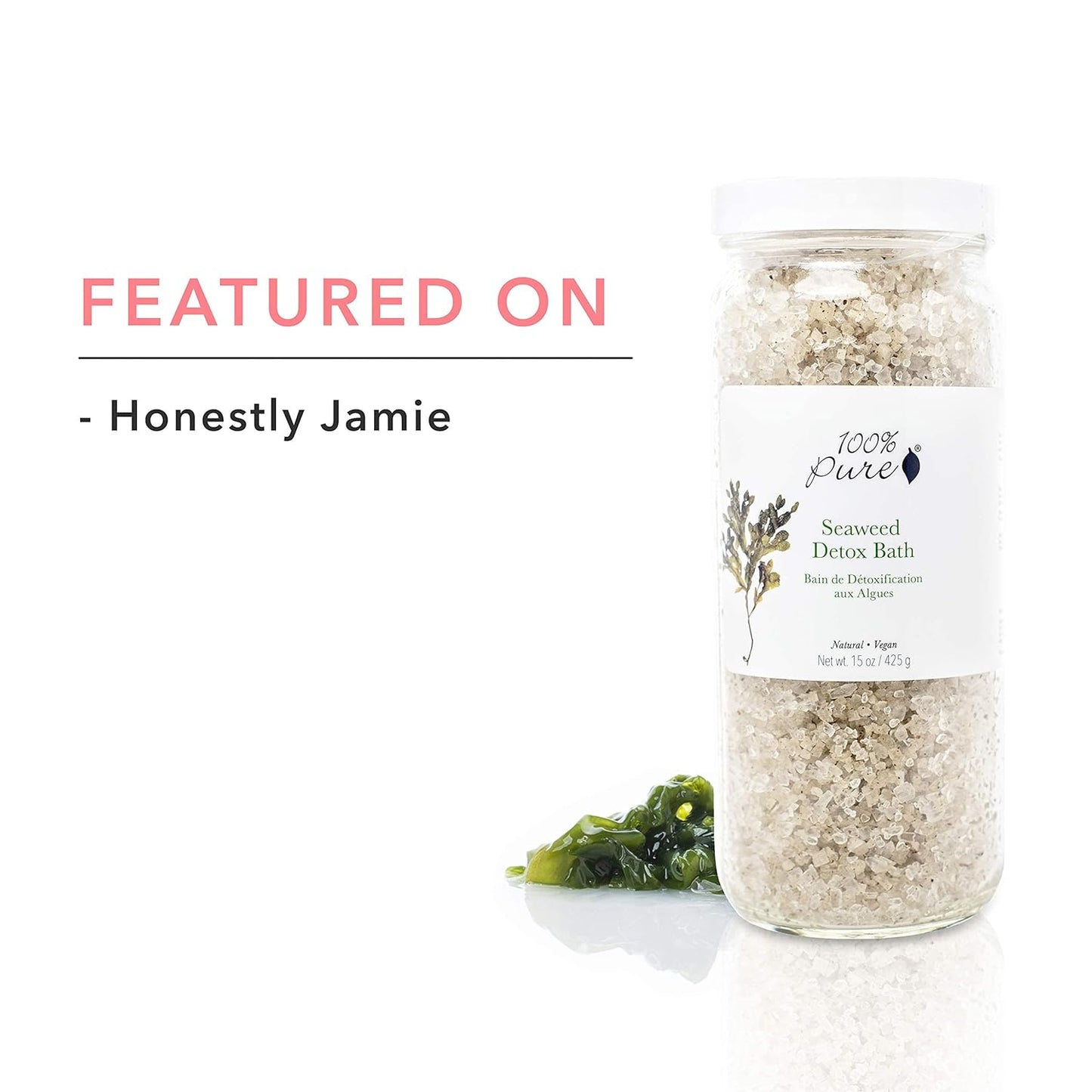 100% PURE Seaweed Detox Bath Soak - Relaxing Bath Salts with Eucalyptus Essential Oil | Spa Kit - 15 Oz