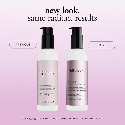 Philosophy Ultimate Miracle Worker Resurfacing Body Serum - Retinol, Hyaluronic Acid & Peptides - 6.5 Fl Oz