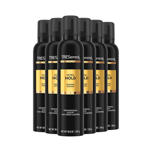 TRESemmé Extra Hold Hair Mousse - 24-Hour Touchable Volume with Pro Lock Technology | 10.5 FL Oz (Pack of 6)