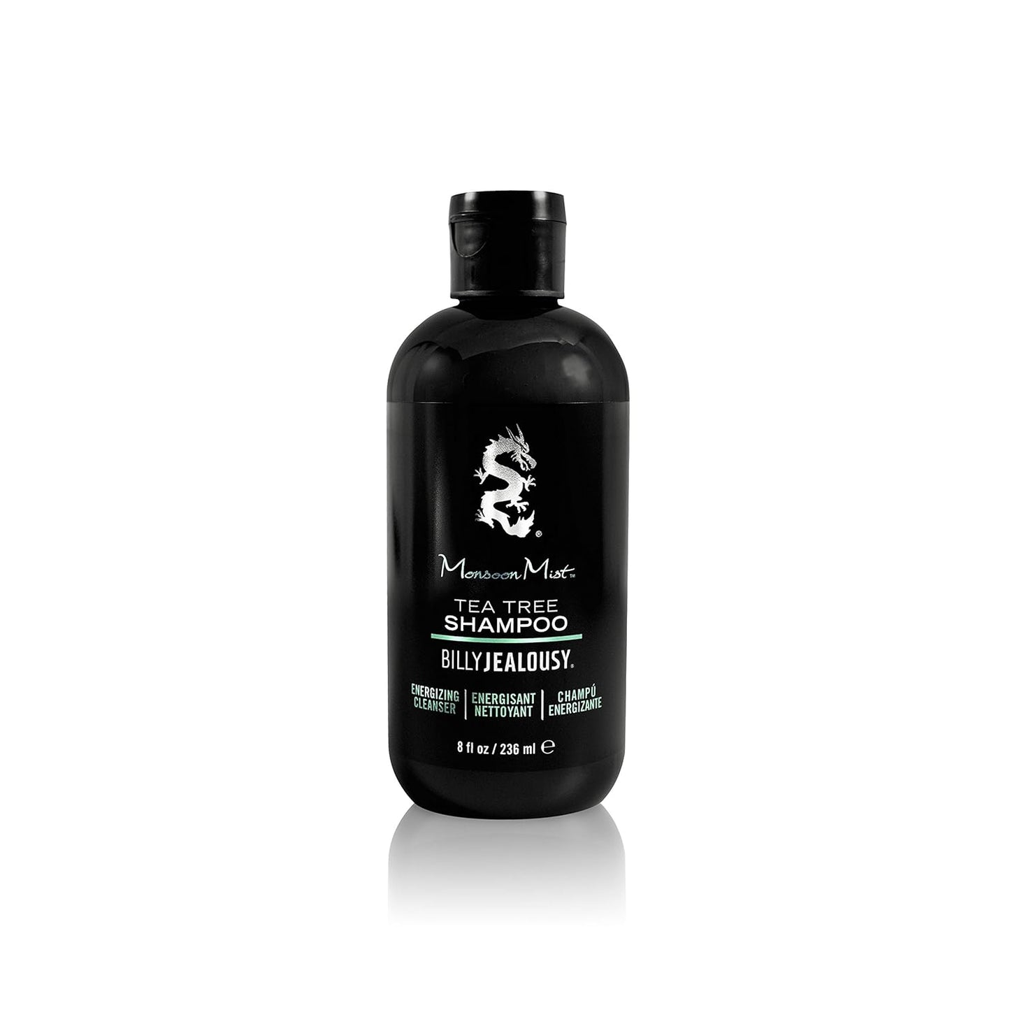 Billy Jealousy Monsoon Mist Shampoo - Energizing Tea Tree Formula with Peppermint & Rosemary, 8 Oz.