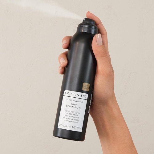 Kristin Ess Volumizing Dry Shampoo Spray - Oil Absorbing Formula for Oily Hair | Sulfate-Free, Vegan, Fresh Pear Scent