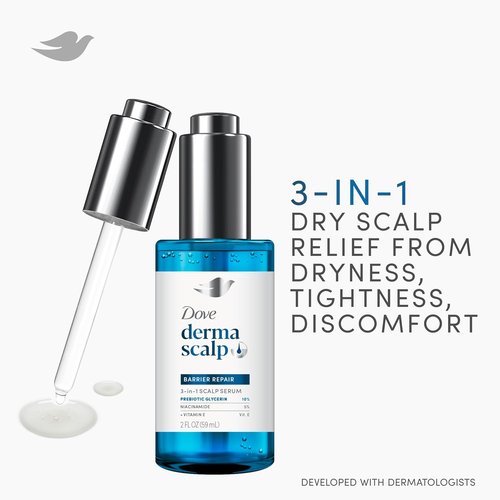 Dove Derma Scalp Dandruff Relief Serum - 3-in-1 Barrier Repair with Prebiotic Glycerin & Niacinamide | 2 fl oz