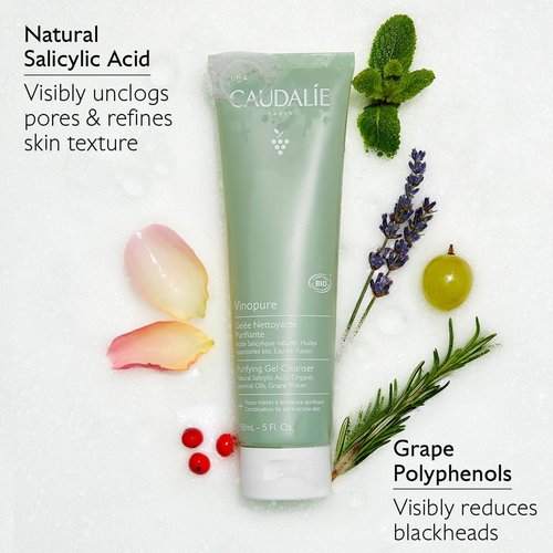 Caudalie Vinopure Salicylic Acid Cleanser - Pore Purifying Gel Formula | 150 mL