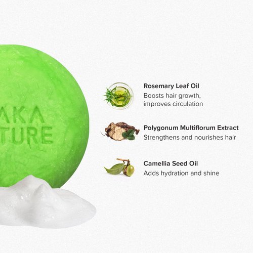 Maka Nature Rosemary Shampoo Bar - Gentle Vegan Solid Shampoo for Sensitive Scalp | 3.35 oz Eco-Friendly Care