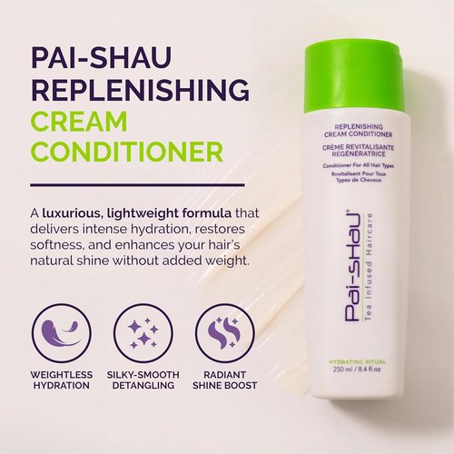 Pai-Shau Replenishing Cream Conditioner - Hydrating Formula for All Hair Types - 8.4 Fl Oz