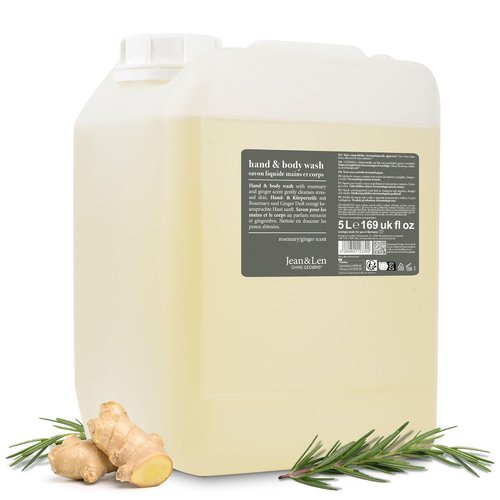 Jean & Len Hand & Body Wash - Rosemary & Ginger | Cleans & Nourishes Skin, 169.07 Fl. Oz.