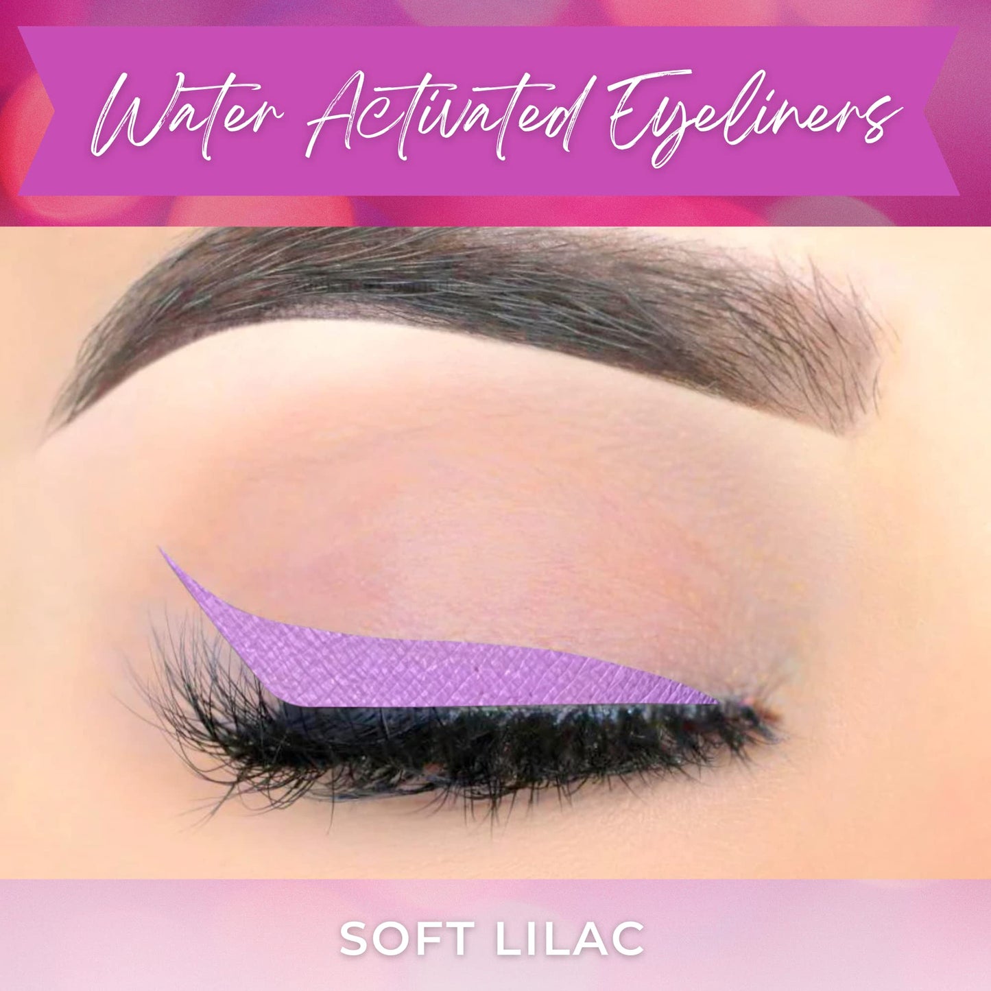 Addictive Cosmetics Soft Lilac Cake Eyeliner with Applicator Brush - Water Activated Dry Pressed Eyeliner - Long-Lasting, Vibrant Color, Smudge Resistant - Vegan Cruelty Free (Soft Lilac)