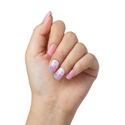 KISS imPRESS Press-On Nails - Dream It Up Design in Light Pink | Short Wider Squoval Shape, 30 Nails Included