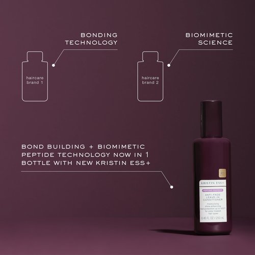 Kristin Ess+ Anti-Fade Moisturizing Leave-in Conditioner w/UV Color Shield & Peptides for Prolonged Color Vibrancy, Lightweight, Anti Frizz Heat Protectant - Sulfate & Paraben Free, Vegan, 8.45 fl oz