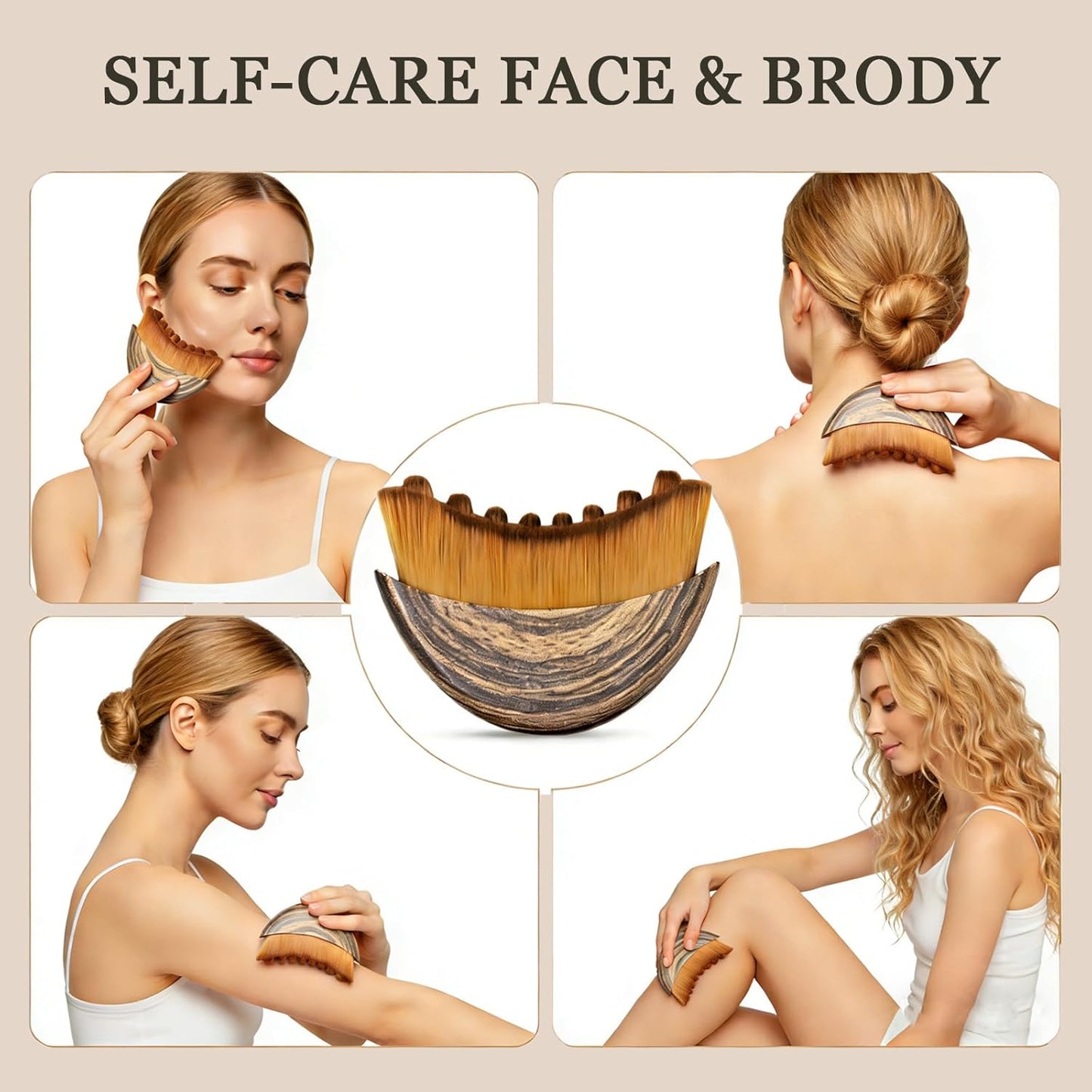 Skiennix Lymphatic Contour Face Brush - Sculpting & Detox Brush for Anti-Puffiness | All Skin Types