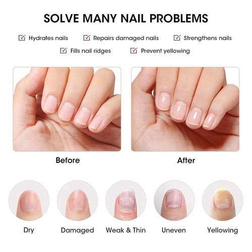 GELLEN Clear Nail Polish Base Coat - Ridge Filling Sheer Nude Tint for Smooth, Strengthened Nails | Nourishing Formula with Shea Butter & Vitamin E