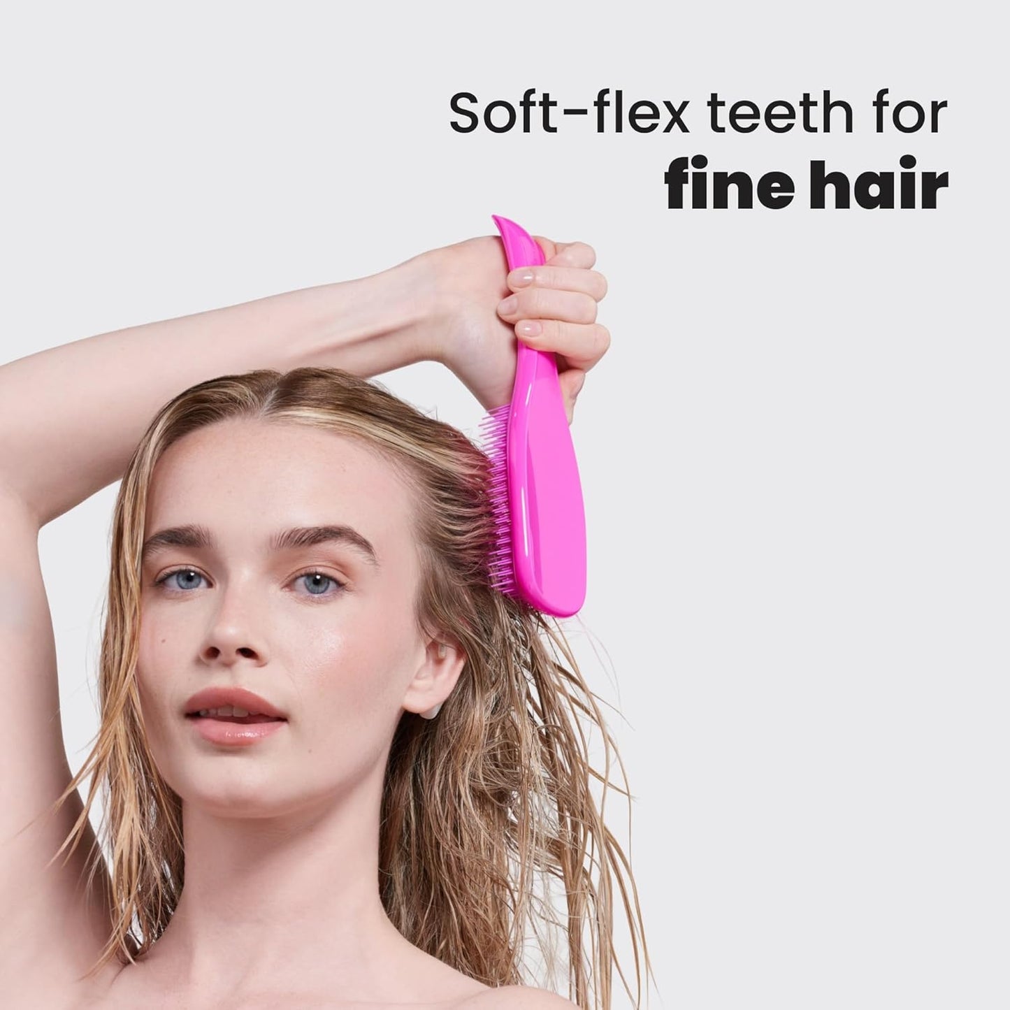 Tangle Teezer Fine Ultimate Detangler Brush, Dry & Wet Hair Brush to Detangle & Reduce Breakage for Fine Hair Types, Runway Pink