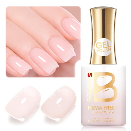 Beetles Apricot Reverie Nude Gel Polish - 15ML Neutral Jelly Pink Base Color for DIY Manicure