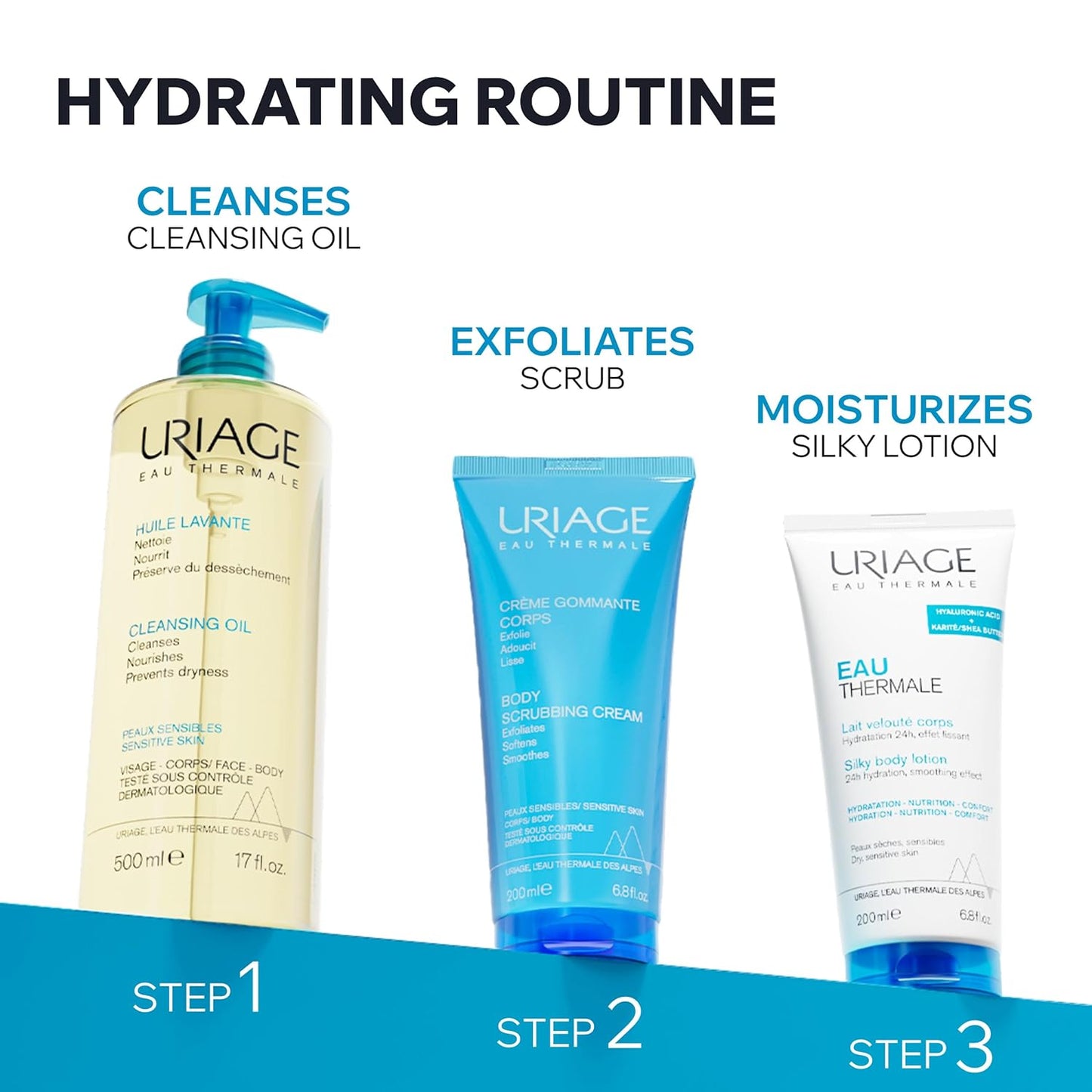 Uriage Moisturizing Body Lotion - Hydrating Shea Butter & Hyaluronic Acid | 24-Hour Silky Formula