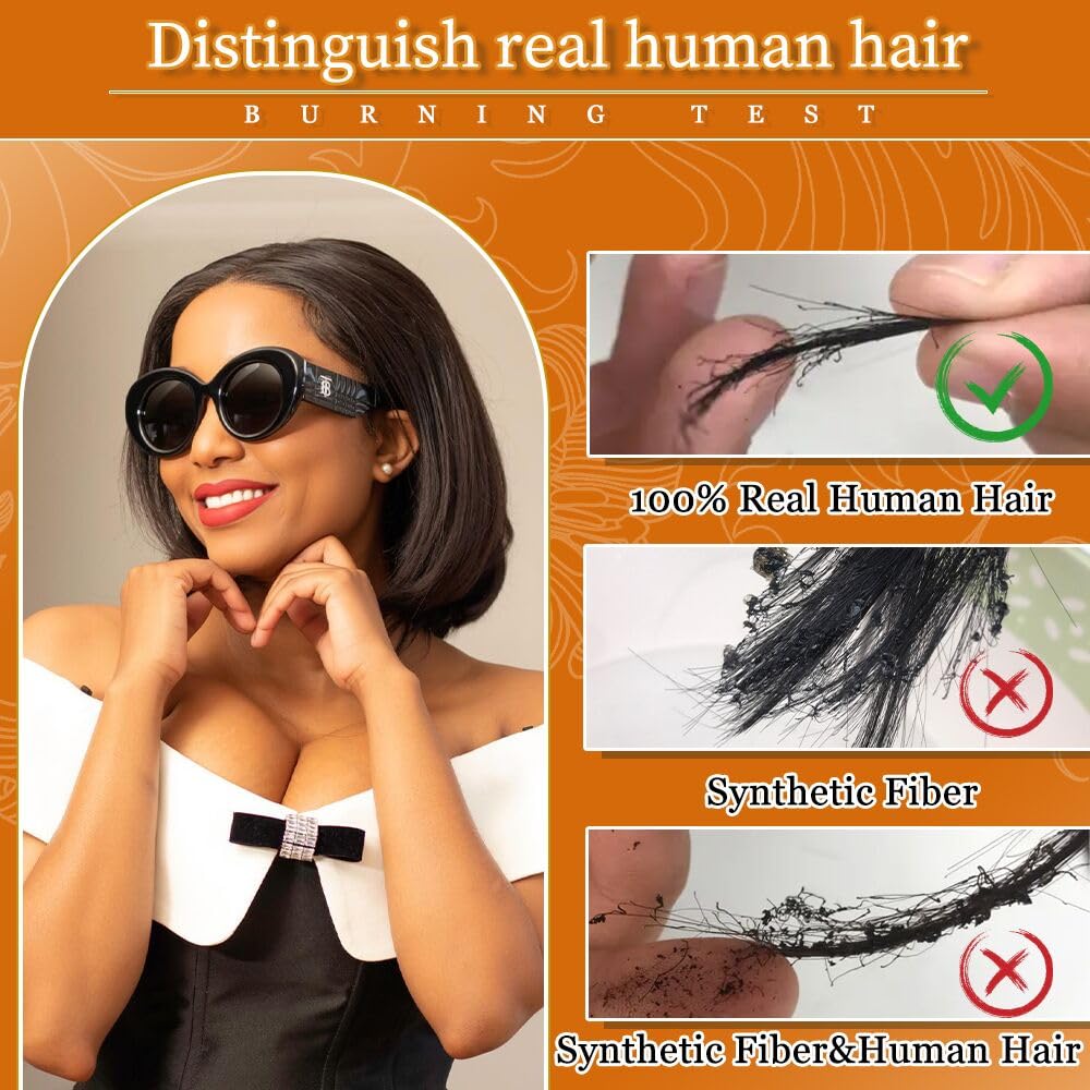 GUDOZO Reddish Brown Bob Wig Human Hair 9x6 HD Lace Front Wigs Human Hair 200% Density Glueless Wigs Human Hair Pre Plucked Pre Cut Glueless Wigs for Black Women 12 inch