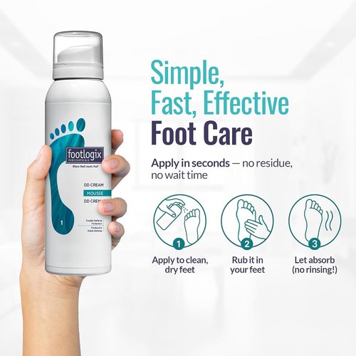 Footlogix DD Cream Mousse - Nourishing Foot Care Treatment | 4.23 Ounce, White