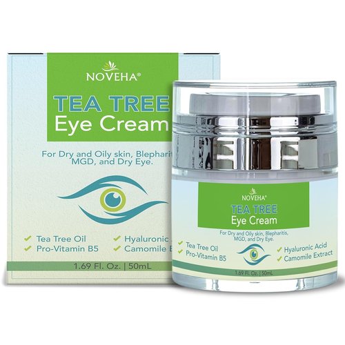 NOVEHA Tea Tree Oil Eye Cream - Anti-Wrinkle Treatment for Dry Skin | 1.69 Fl. Oz. Moisturizer
