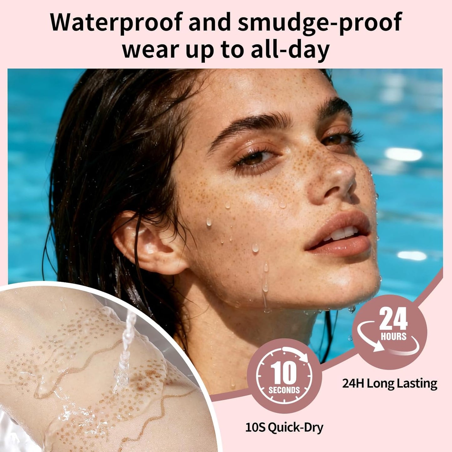 UCANBE Dual-Ended Freckle Pen & Stamp - Waterproof, Smudge-Proof Makeup for Long-Lasting Faux Freckles (Light Brown & Chestnut)