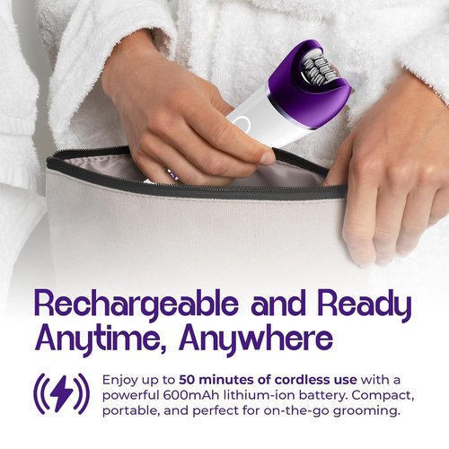 Pursonic 6-in-1 Epilator for Women - Wet & Dry Hair Removal Device with LED Light & Callus Remover