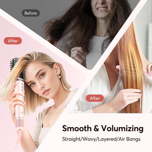 5 in 1 Air Styler - Professional Frizz-Free Automatic Wrap Curlers, Hair Dryer Brush 110000 RPM for Fast Drying,Blow Dryer Brush for Curl, Volumize, Straighten,Smooth, No Heat Damage,Gifts for Women