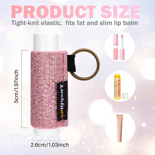 LUCKINEE Lip Balm Holder Keychain - 3PCS Lip Gloss & Lipstick Pouch for ChapStick & Burt's Bees | Perfect Christmas Stocking Stuffers