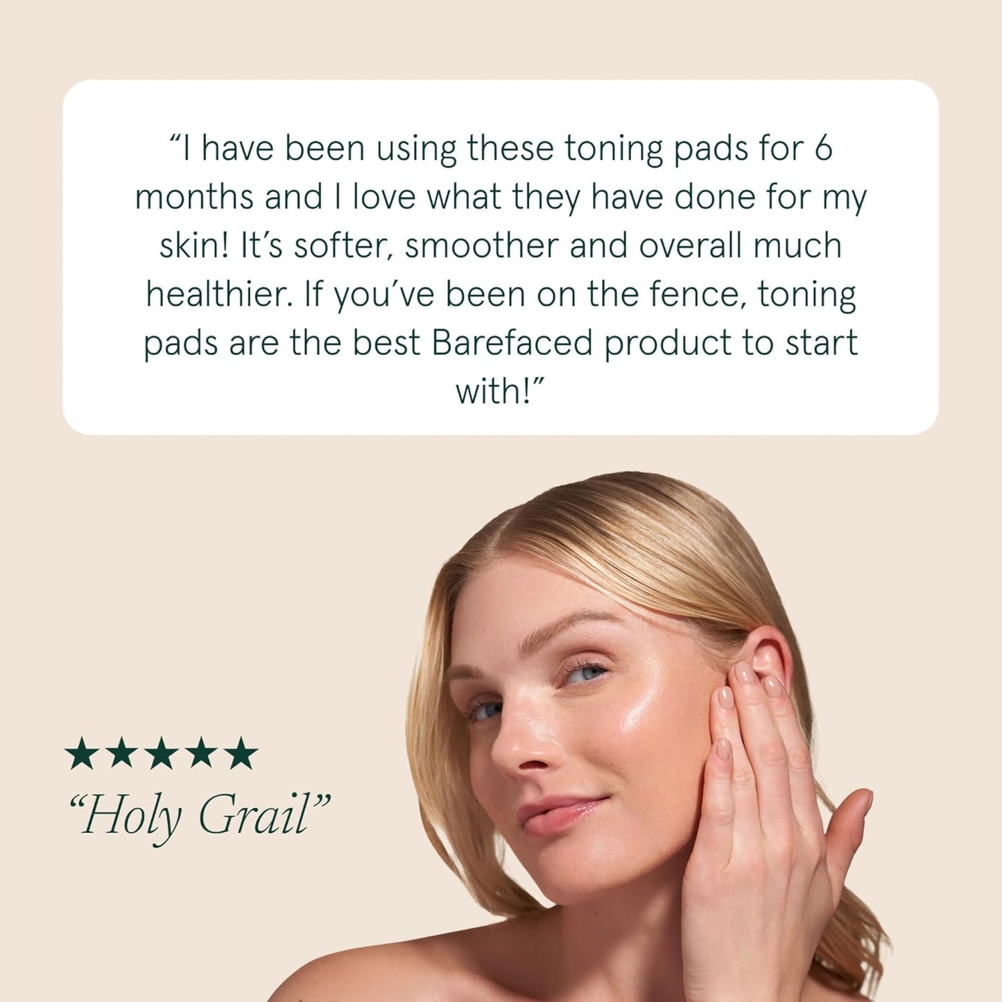 Barefaced Toning Pads - Exfoliating Face Pads with 2% Glycolic & Salicylic Acid | 60 Count for Brighter, Clearer Skin