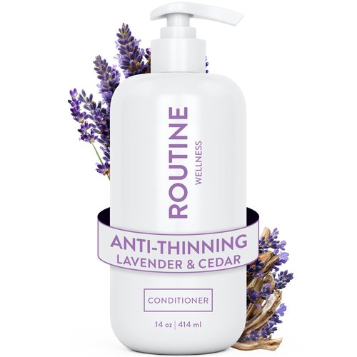 Routine Wellness Anti-Thinning Deep Conditioner for Thinning Hair to Reduce Breakage - CLINICALLY TESTED Formula with DHT Blockers Saw Palmetto, Nettle Oil - Lavender & Cedar Conditioner