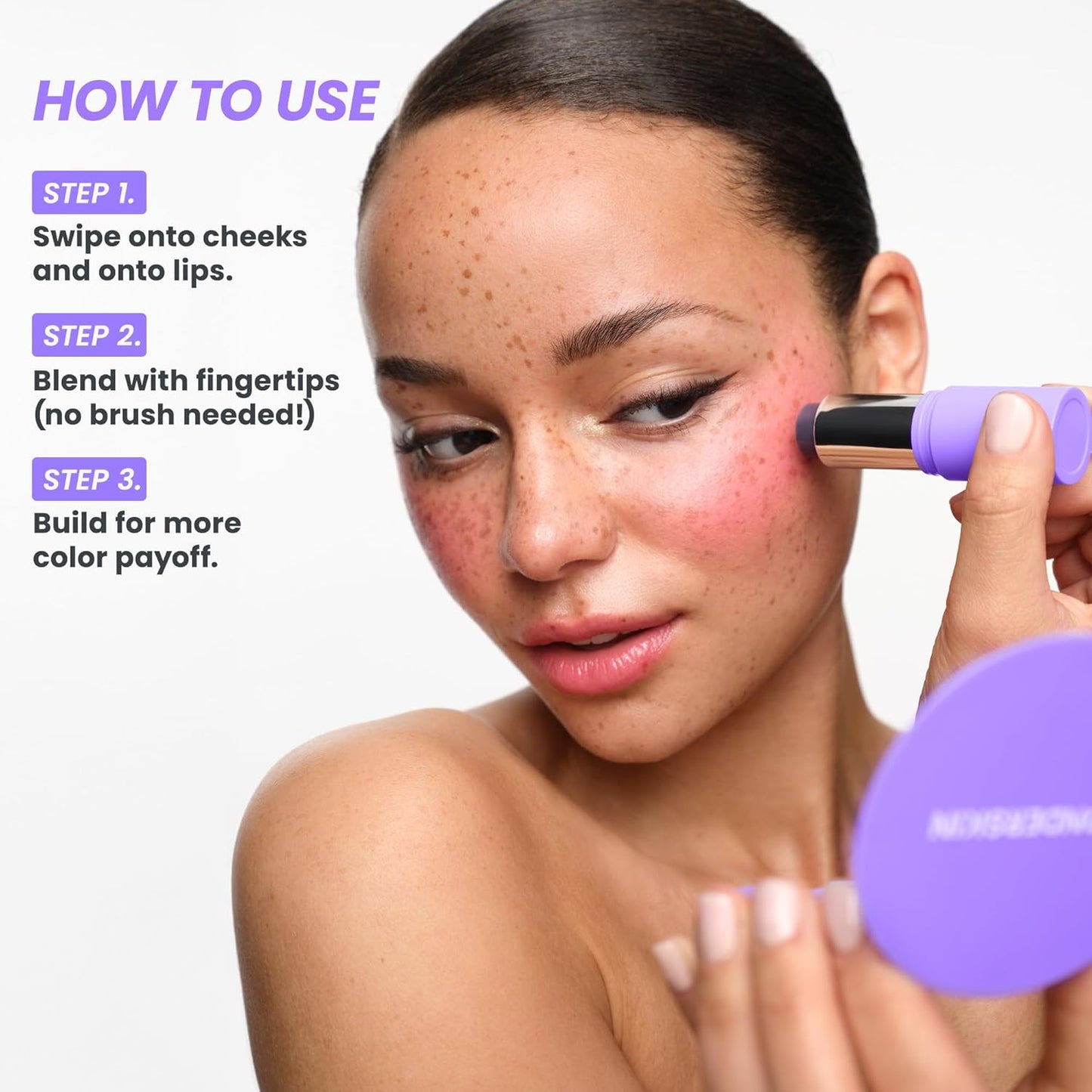 Wonderskin Cream Blush Stick - pH-Activated Multi-Use Blush for Cheeks & Lips | Cooling Color-Adjusting Formula