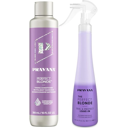 PRAVANA The Perfect Blonde Purple Toning Conditioner - Neutralizes Brassy Tones | Enhances Shine & Protection | Vegan, Cruelty-Free
