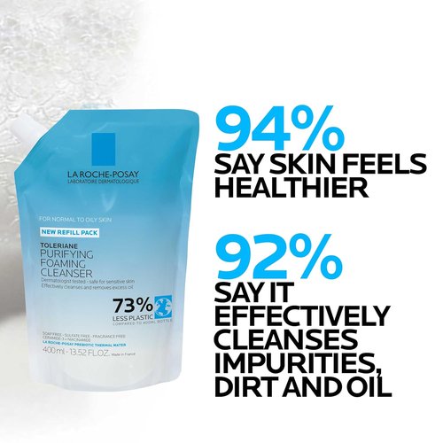 La Roche-Posay Toleriane Purifying Foaming Facial Cleanser - Oil-Free Face Wash with Niacinamide & Ceramides for Sensitive Skin