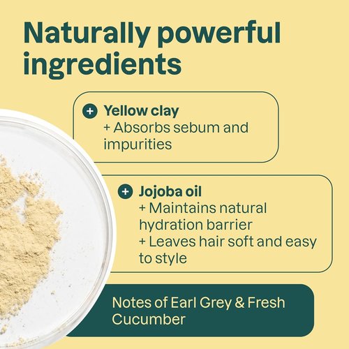 ATTITUDE Clarifying Shampoo Bar - Natural Jojoba Oil & Yellow Clay for Oily Hair | Vegan, EWG Verified, 4 Oz
