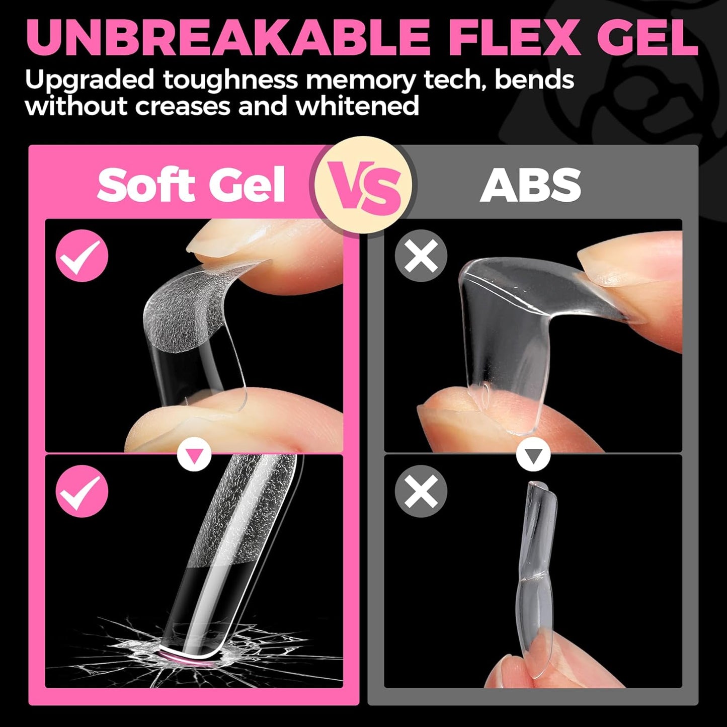 UNA GELLA Gel Nail Glue, Solid Nails Gl ue Gel 40g Lamp Curing Needed Soak Off G LUE Strong Nail G LUE G el for Acrylic Fake Nails Tips Extension Press On Nails for Gelly Tips