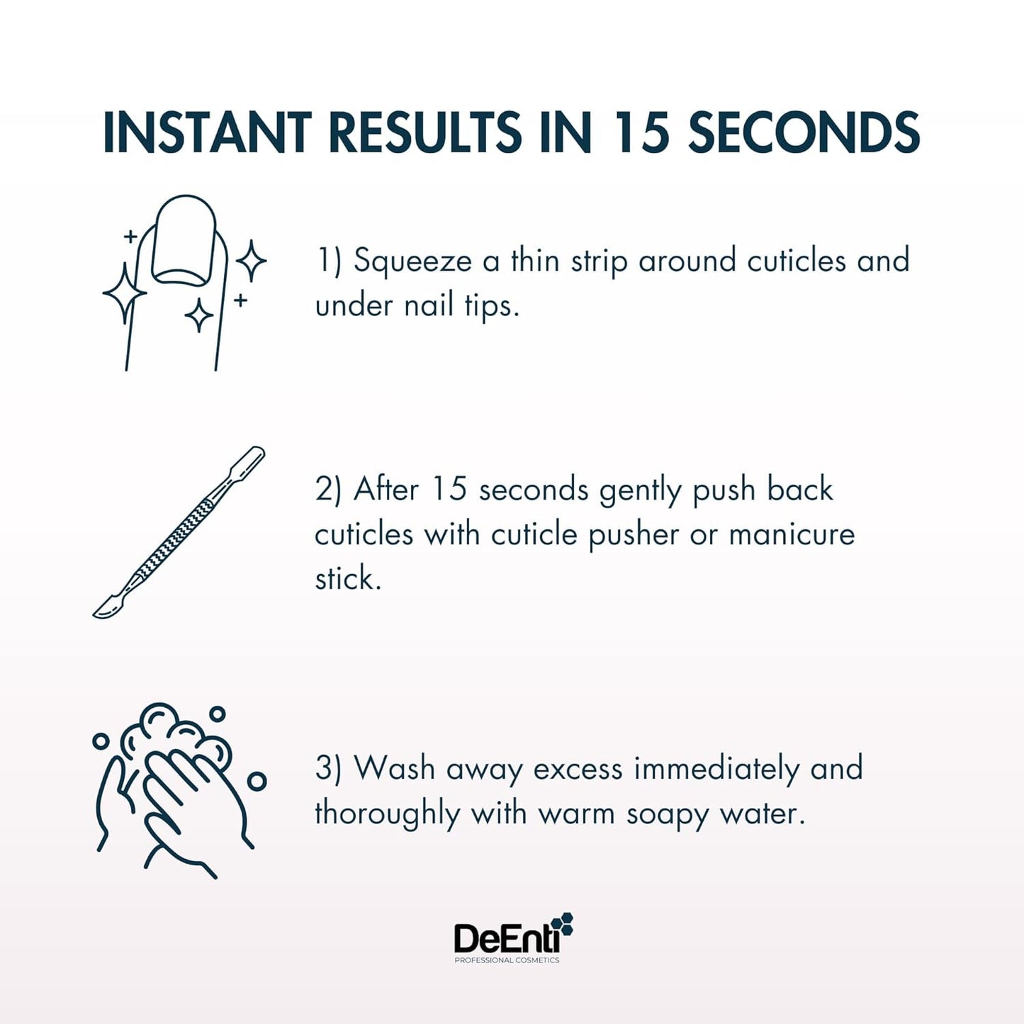 DeEnti Instant Cuticle Remover Gel - Professional 15-Second Softener for Hands & Feet | 8oz Bottle