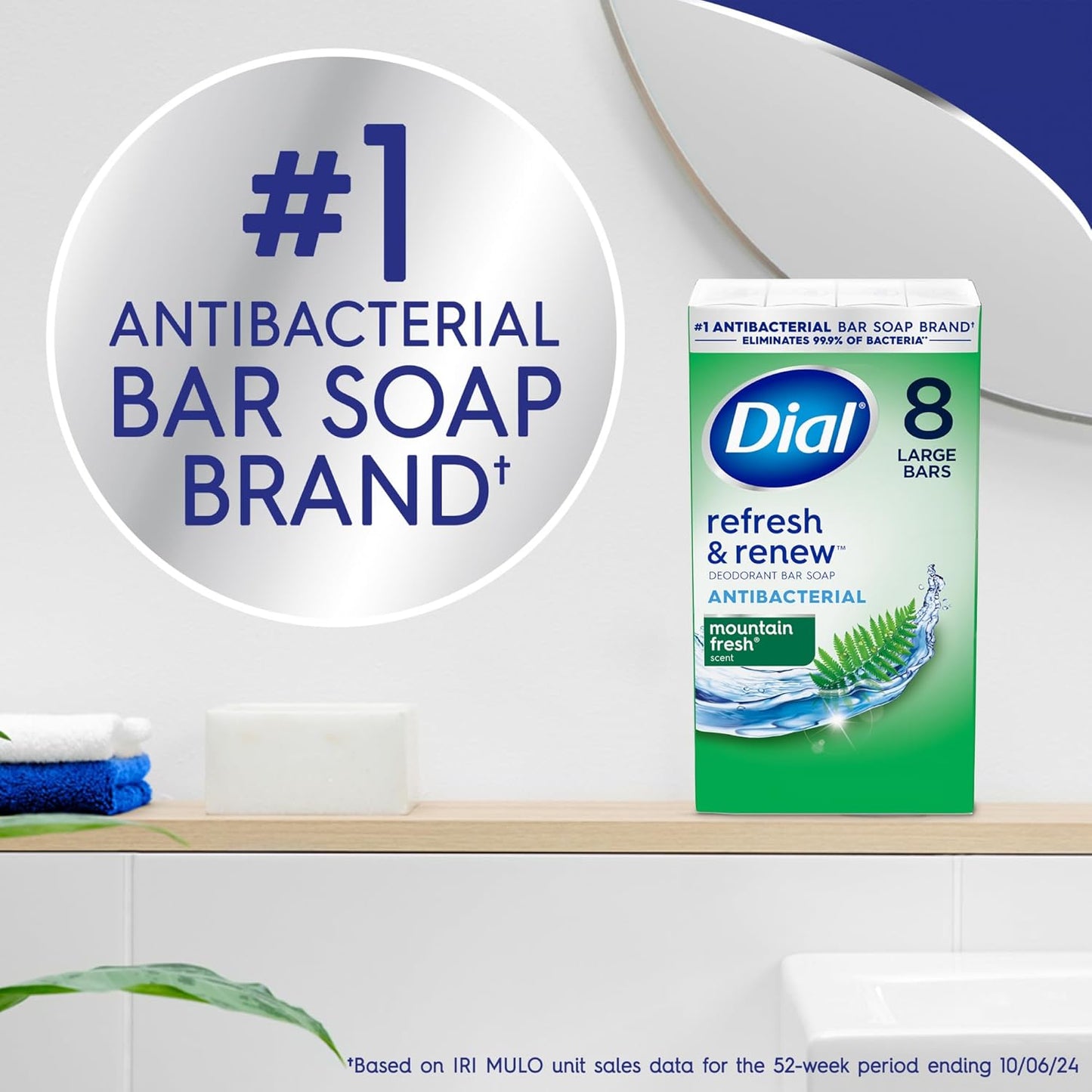 Skiennix Antibacterial Bar Soap - Refresh & Renew with Mountain Fresh Scent | 4 oz, 32 Bars