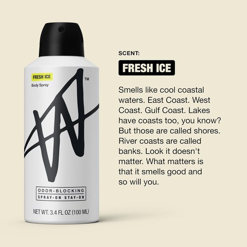 Jake Paul Fresh Ice Body Spray for Men - Odor Blocking Deodorant with Long Lasting Protection, 3.4 fl oz