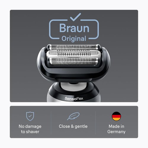 Braun Series 6 Electric Shaver Replacement Head - Sensitive SkinGuard, Easy Attachment, Compatible with Series 6 Shavers, 64B, Black