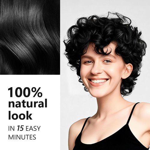 KAISASA Black Hair Dye Shampoo - 3 in 1 Formula for Gray Hair Coverage | 500ml Black Color