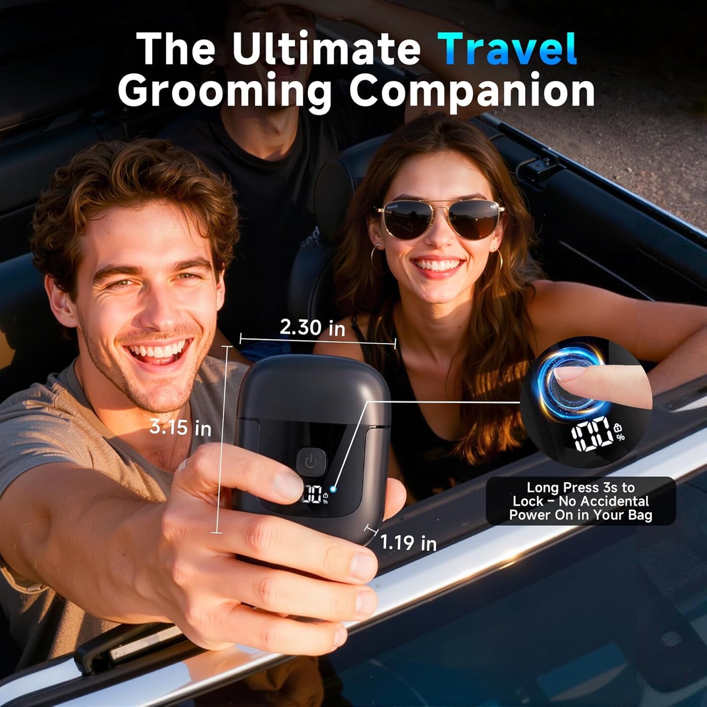 Skiennix Electric Foil Shaver - Mini USB-C Rechargeable Razor with 3 Floating Blades & IPX7 Waterproof | Perfect Travel Grooming Gift