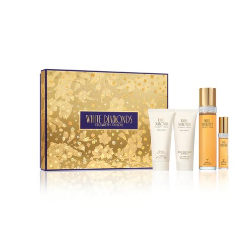 Elizabeth Taylor White Diamonds Eau de Toilette Set - Floral Women's Fragrance with Moisturizing Body Gel & Cream