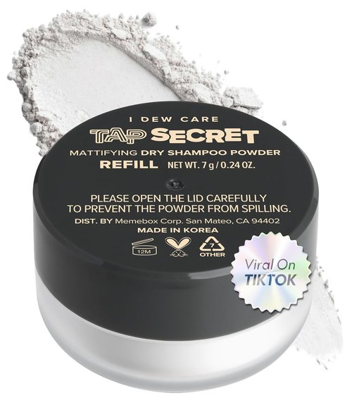 I DEW CARE Tap Secret Dry Shampoo Powder Refill - Strengthening & Volumizing | Travel Size, 0.24 Oz