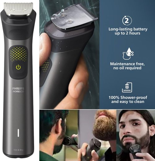 Philips Multigroom Series 9000 | 24-in-1 Trimmer Kit for Beard, Hair & Body Grooming - Precision Comb & Waterproof Design
