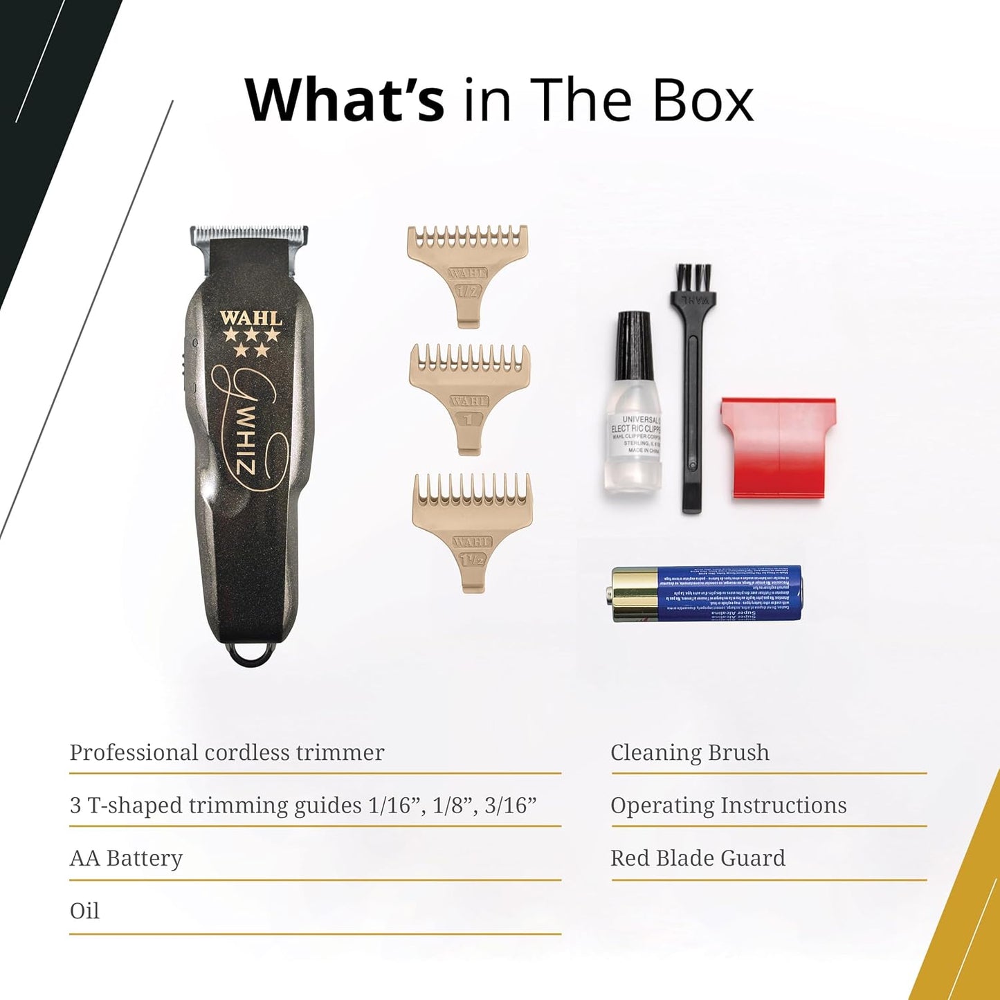 Wahl Professional 5 Star G Whiz Cordless Trimmer - Lightweight Precision Lining Kit for Effortless Grooming