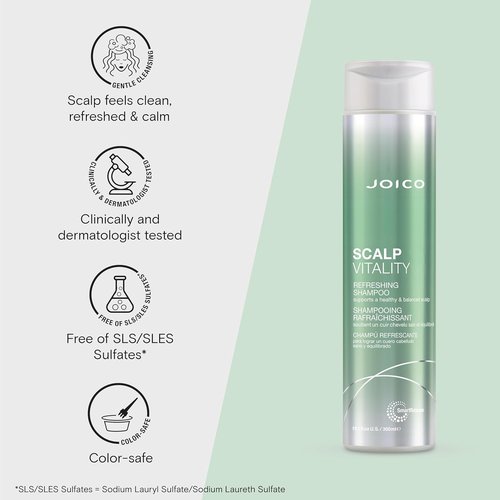Joico Scalp Vitality Refreshing Shampoo - Supports Healthy Scalp Balance | 10.1 Fl Oz
