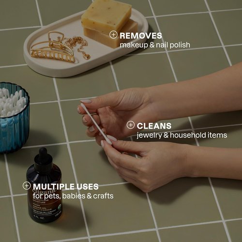 Cliganic Organic Cotton Swabs - 100% Pure Natural Cotton, Chlorine-Free & Hypoallergenic | 400 Count