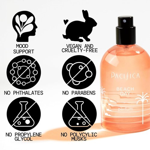 Pacifica Beach Day Spray Perfume - Blissful Fragrance with Bergamot, Orange Flower & Sandalwood | Clean Vegan Eau de Toilette