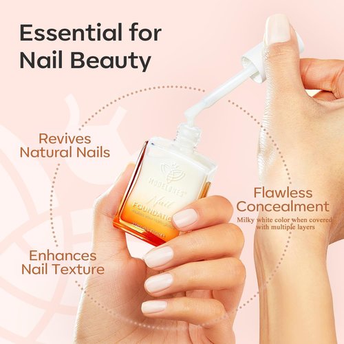 modelones Nail Strengthener and Growth Nail Polish Nail Repair for Damaged Nails Strengthening Polish Gel Ridge Filler for Nails 15ml for Nail Art