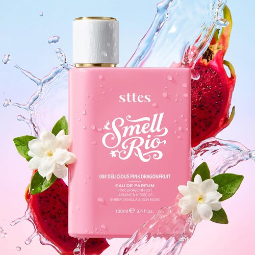 Sttes Smell Rio 08# (Delicious Pink Dragonfruit) Eau de Parfum for Women, Fruity Floral Perfume with Pink Dragonfruit, Lychee, Jasmine, Hibiscus, Vanilla & Sun Musk, 100ml/3.4 Fl Oz