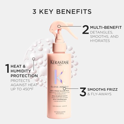 Kerastase Gloss Absolu Anti-Frizz Glaze Milk - Hydrates, Detangles & Smooths Long Hair | Heat & Humidity Protection