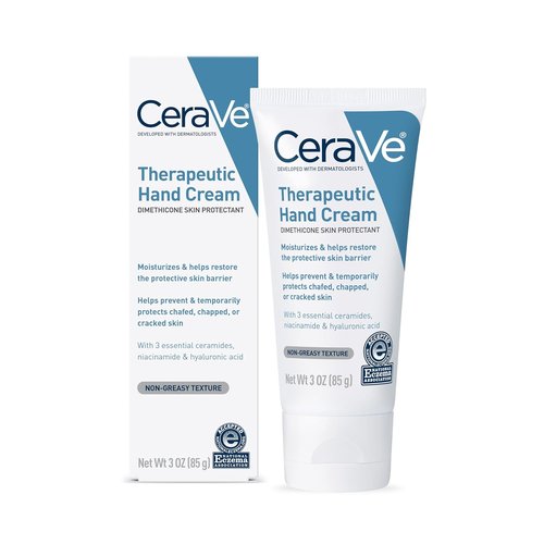 CeraVe Therapeutic Hand Cream - Hydrating Formula with Hyaluronic Acid & Niacinamide | 3 Ounce, Fragrance-Free